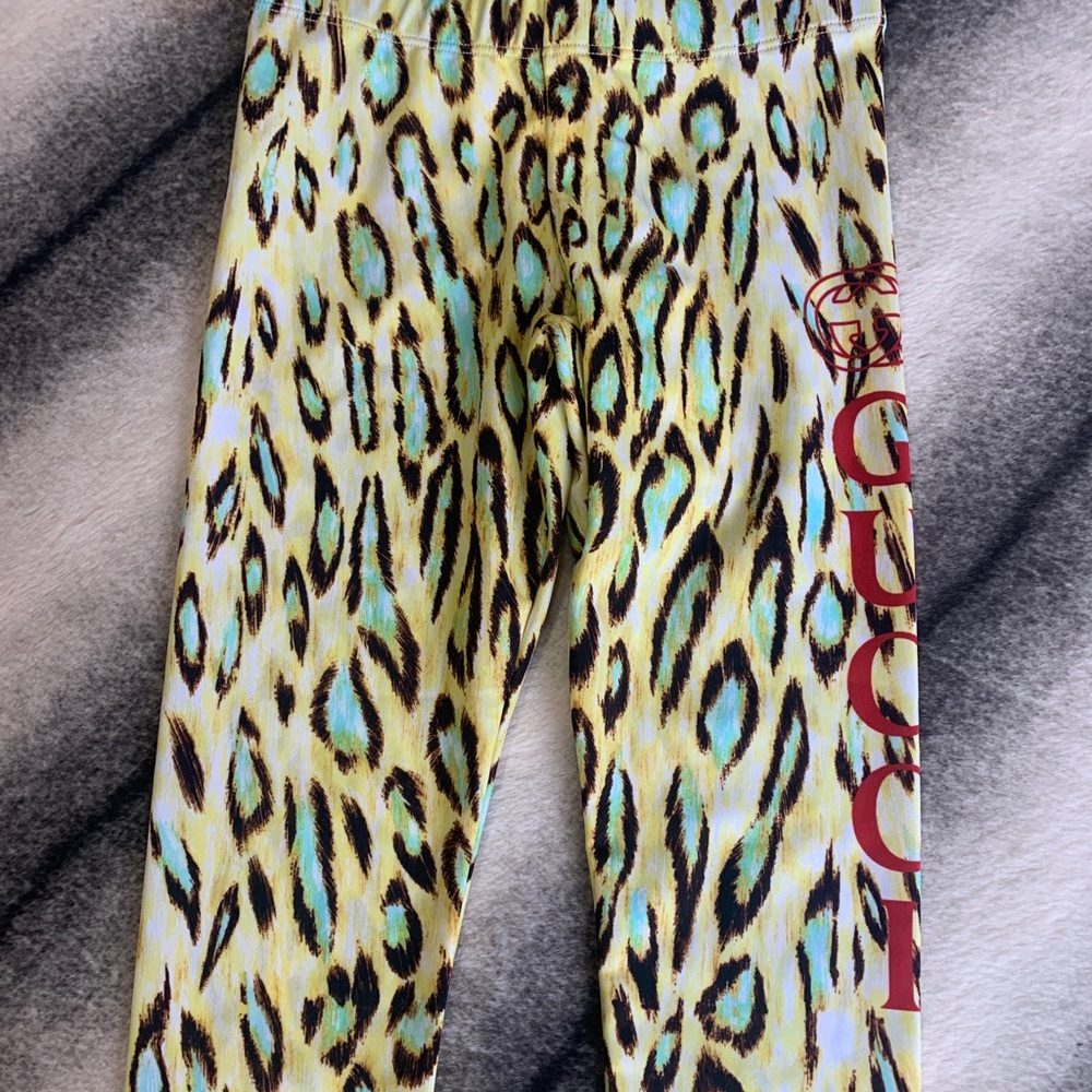 Gucci GG Gucci Logo Leo Leopard Leggings - Picture 4 of 12